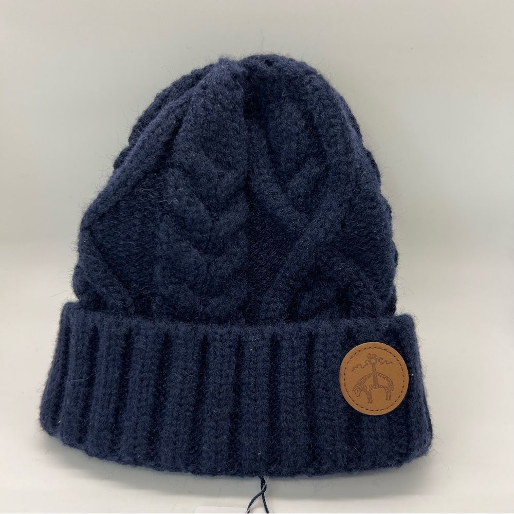 New with tags Brooks Brothers -Kids Cable Knit Beanie Blue s/xs